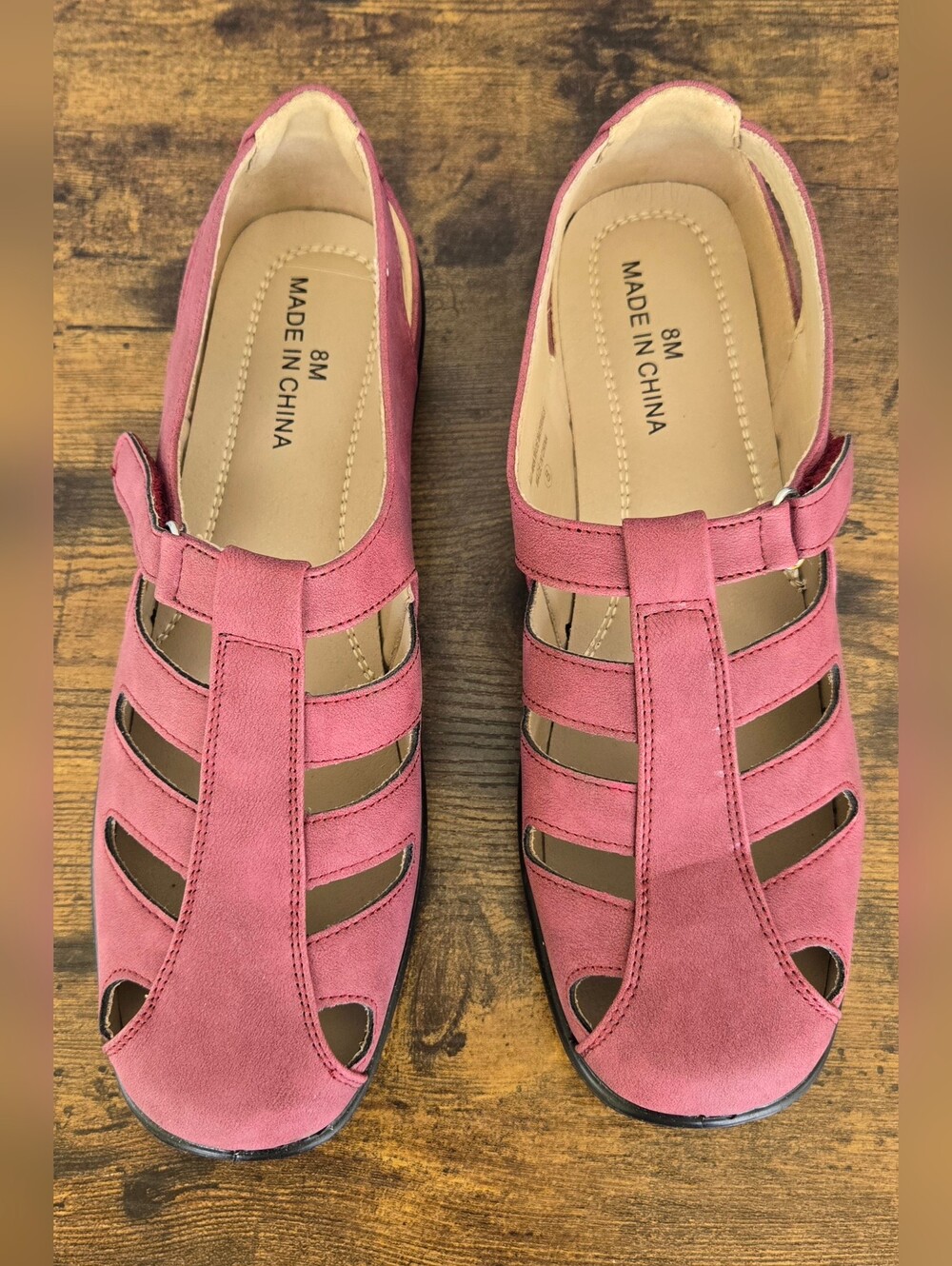 Women's Pink Closed-Toe Fisherman Sandals with Side Buckle